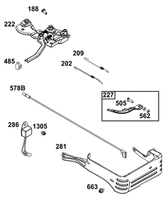 Controls Group Diagram and Parts List for 130G32-0018-H5 100000 - 19Z999 Briggs and Stratton Engine